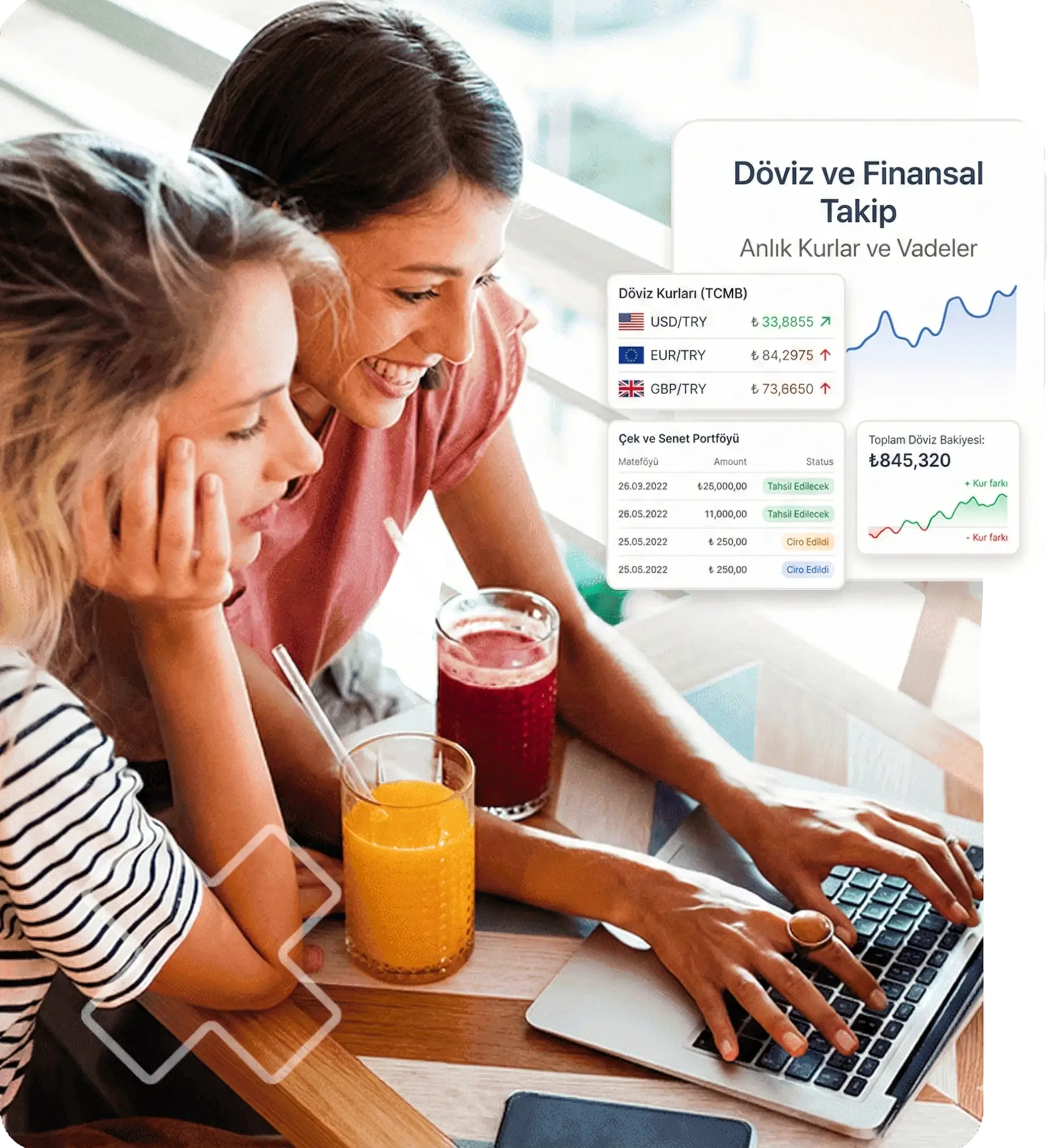 Cari Plus misyon — döviz, kur farkı ve çek-senet yönetimi ekran görüntüsü