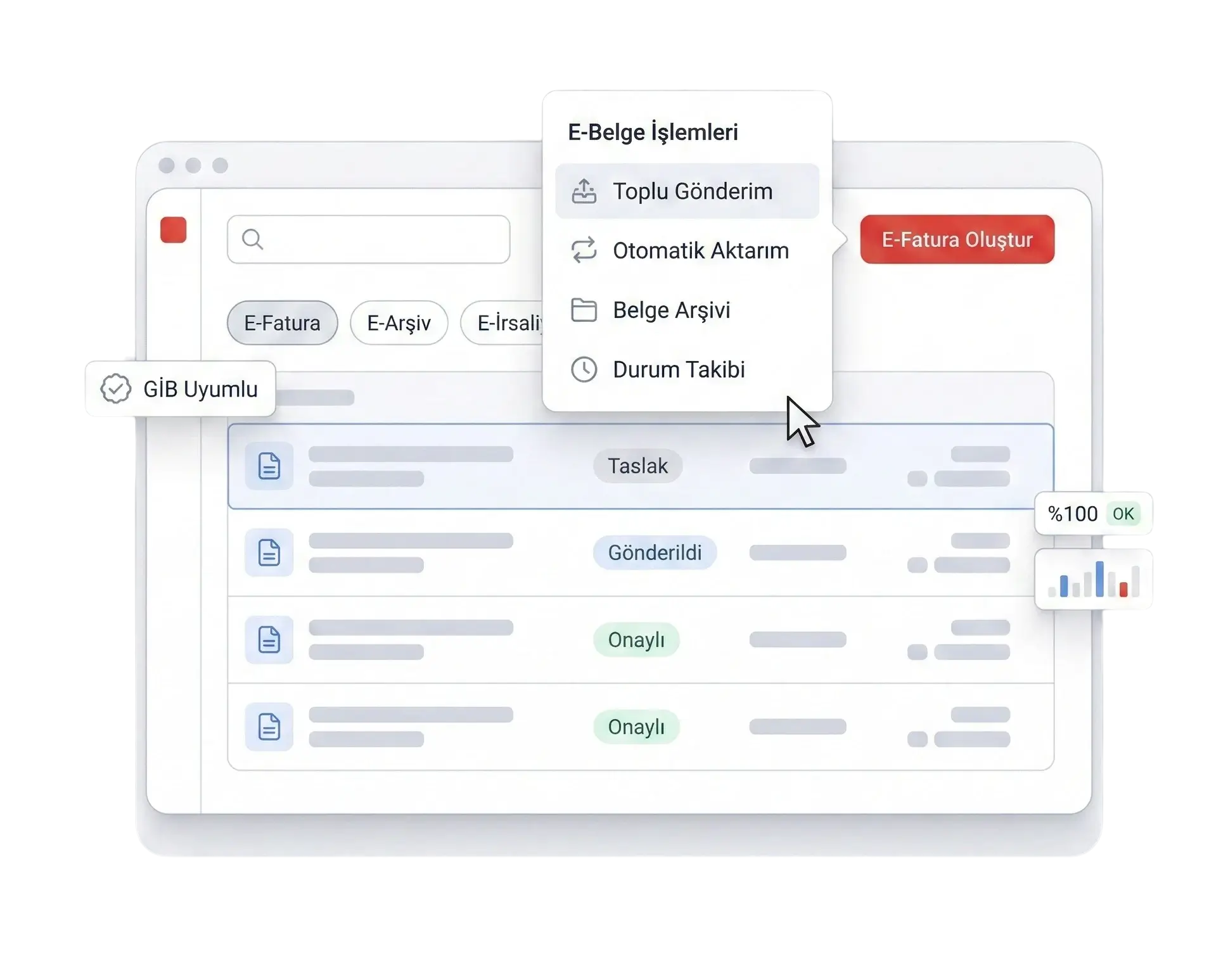 Cari Plus E-Fatura ve E-Belge yönetimi — GİB onaylı ekran görünümü